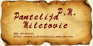 Pantelija Miletović vizit kartica